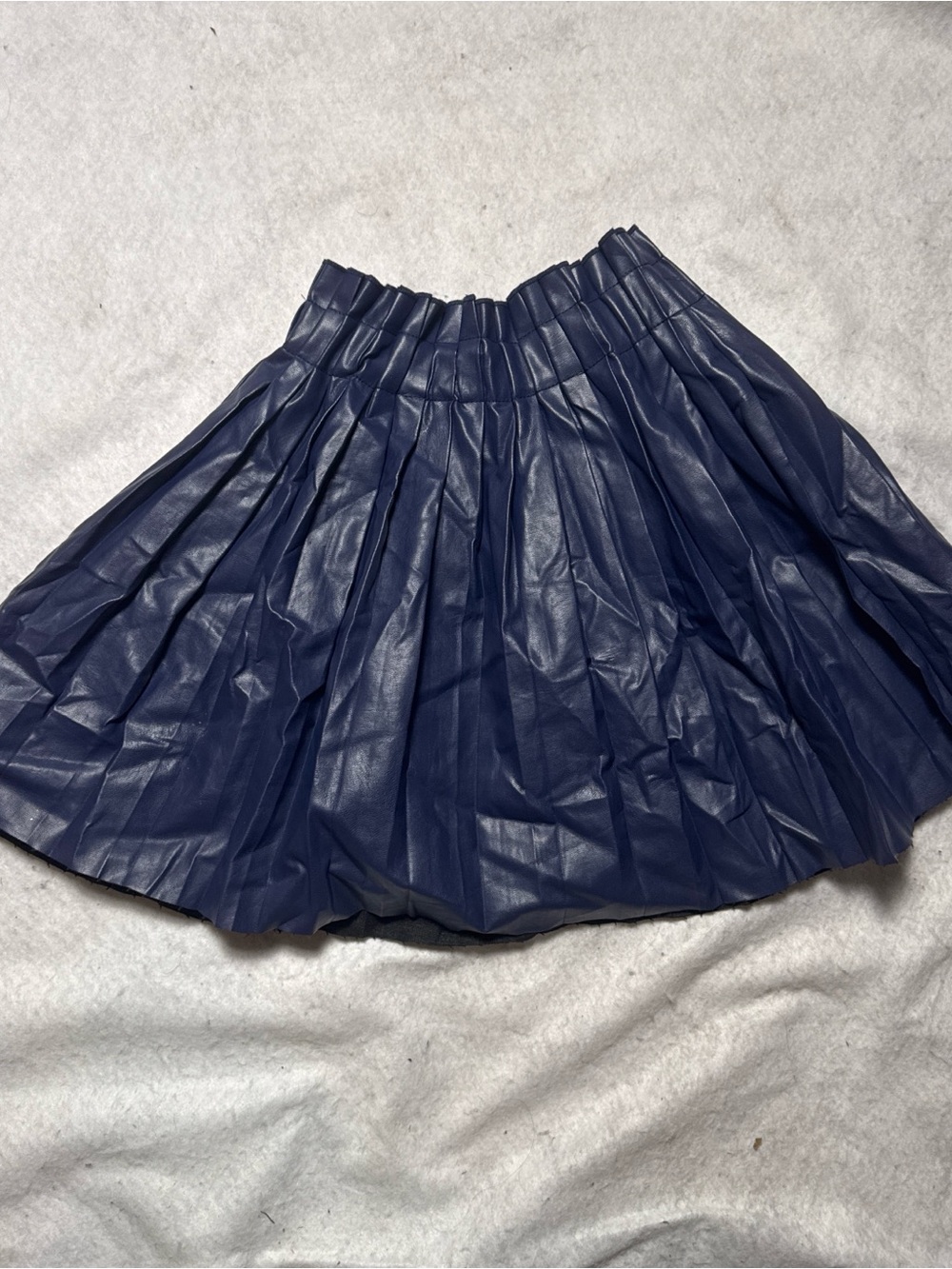 Lola + The Boys Navy Pleated Faux Leather Skort